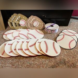 Baseball decorations and ribbon